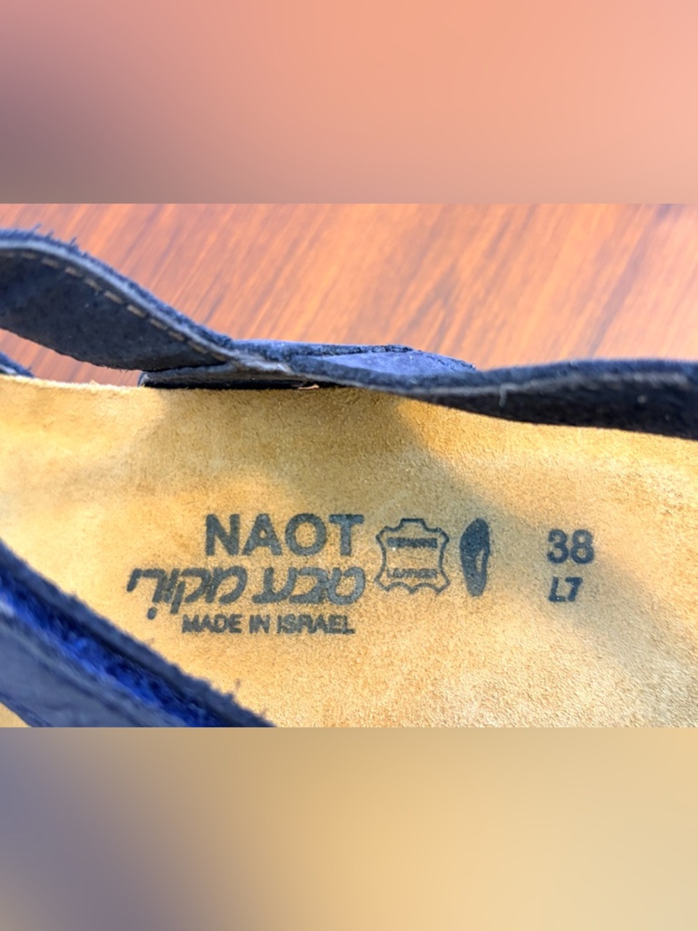 Naot Kayla Strappy Sandals Women 38 US 7 Navy Nubuck Cork Footbed Adjustable - Picture 5 of 7